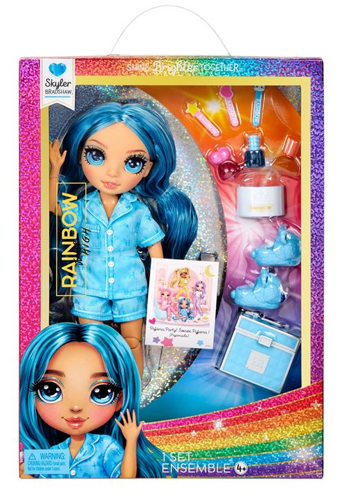 Rainbow High Multicolore Poupée Junior High Pyjama Party Skyler Blue