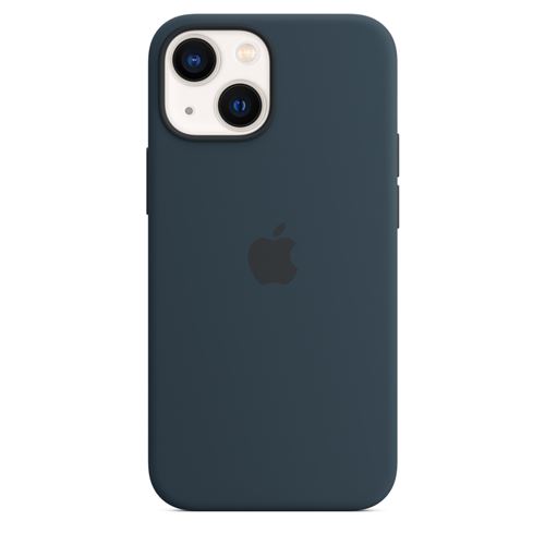 Coque en silicone Apple avec MagSafe pour iPhone 13 mini Bleu abysse
