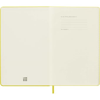 Carnet grand format Moleskine rigide ligné Soie Jaune paille