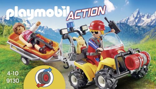 Playmobil Action Secouriste des Montagnes avec Quad 9130 - Monsieur Jouet