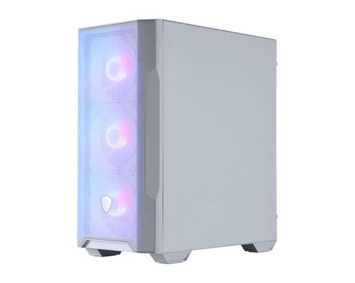 Boîtier PC gaming MSI MAG FORGE M100R moyen tour blanc ARGB avec panneau latéral verre trempé