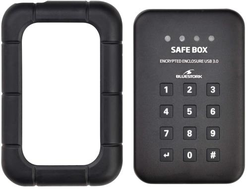 Bluestork Safebox SATA 2.5 Externe Box/USB 3.0 SSD Secure by Data Encryption