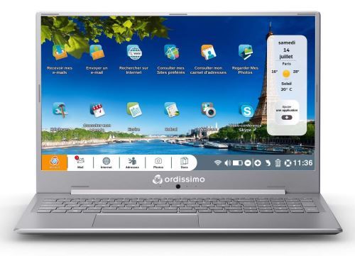 PC Portable Ordissimo sénior Laura 2 17.3 Intel Pentium 4 Go RAM 256 Go SSD Gris