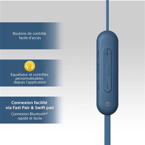 Ecouteurs intra-auriculaire tour de cou sans fil Bluetooth Sony WI