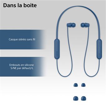 Ecouteurs intra-auriculaire tour de cou sans fil Bluetooth Sony WI-C100 Bleu