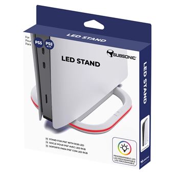 Socle Subsonic pour PS5 et PS5 Slim avec LED RGB Blanc