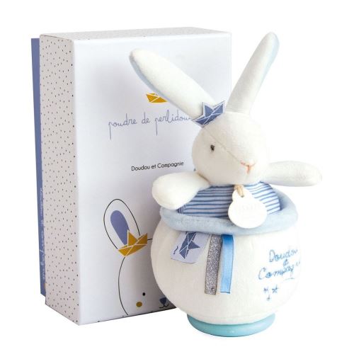 Animal en peluche Doudou et Compagnie Boîte à musique Lapin Matelot