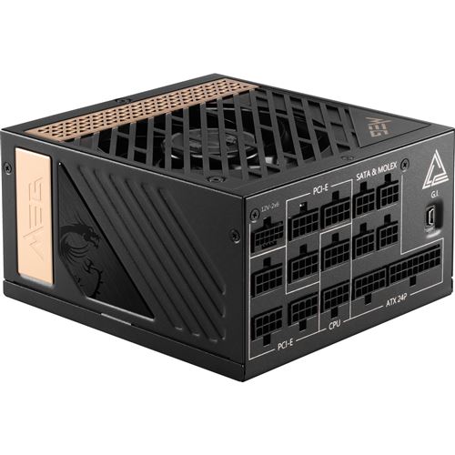 Alimentation PC modulaire MSI MEG Ai1300P PCIE5 1300W 80 PLUS Platinum noir