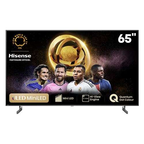 TV Mini LED QLED Hisense 65U6NQ 164 cm 4K UHD Gris anthracite