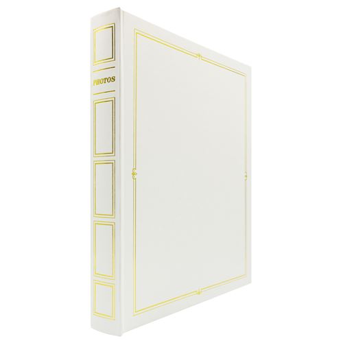 Album photo adhésif Ceanothe Cordoue 60 pages 10 x 15 cm Blanc et or