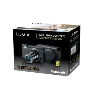 Panasonic Lumix DMC-TZ70 Compact Pakket Zwart + Leren Tas + 8GB SDHC-kaart