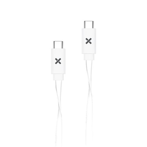 Cable Plat USB-C vers USB-C 1M Blanc