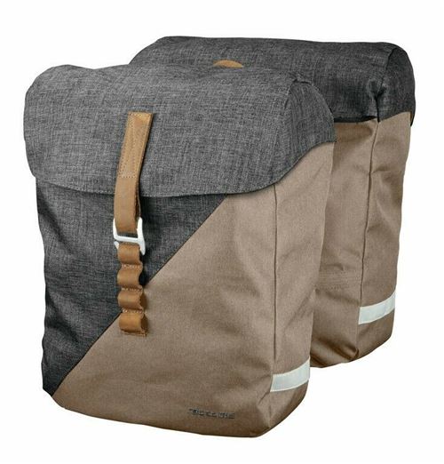 Heda Racktime dubbele fietstas 24,5 liter Grijs en beige
