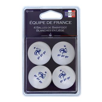 Set de 4 balles de Babyfoot en liège FFF Licence Officielle Extra Blanc