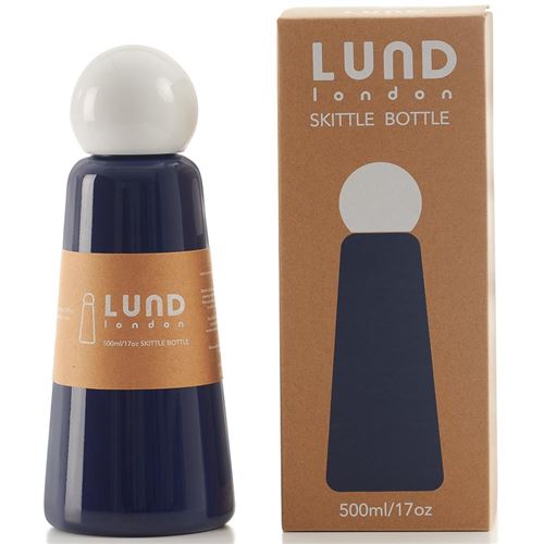 Lund London Skittle 500 ml thermosfles indigoblauw en wit