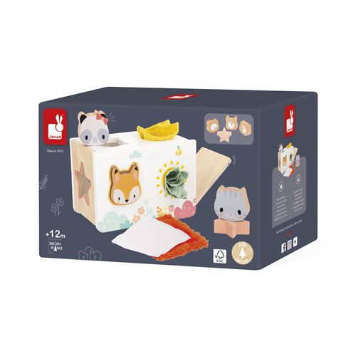 Janod - Boîte à mouchoirs Pure - Jeu d'éveil - Bois - Image 3