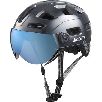 Casque de vélo Cairn Quartz Visor Shiny Shadow Taille M Gris et Bleu