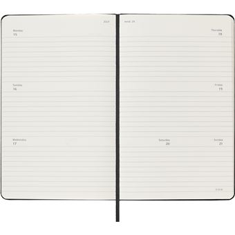 Agenda civil semainier Moleskine Horizontal Grand Format Noir