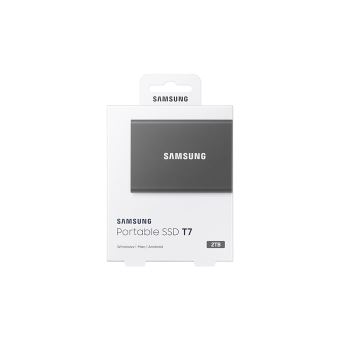 Samsung T7 Portable SSD - 2 TB - USB 3.2 Gen.2 Externe SSD Titan Gray  (MU-PC2T0T/WW)