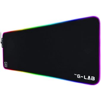 Tapis de souris Gaming RVB XXL The G-Lab Pad Rubidium Noir