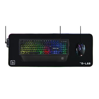 Tapis de souris Gaming RVB XXL The G-Lab Pad Rubidium Noir