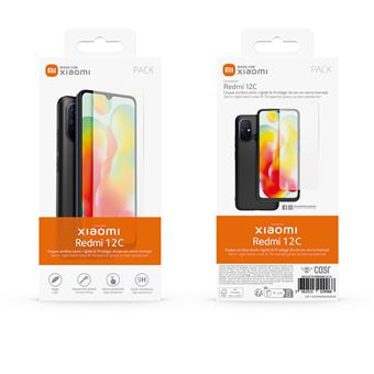 Pack Coque Made For Xiaomi TPU Noir + Verre trempé Transparent pour Redmi  Note 12C - Coque et étui téléphone mobile - Achat & prix