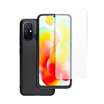 Pack Coque Made For Xiaomi TPU Noir + Verre trempé Transparent pour Redmi Note 12C