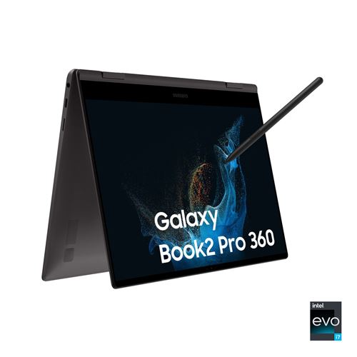 PC Portable Samsung Galaxy Book2 Pro 360 NP930QED 13.3'' Ecran tactile Intel Core i7 16 Go RAM 512 Go SSD Intel Iris Xe Anthracite