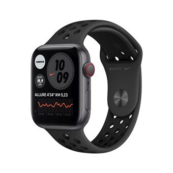 Apple Watch Nike SE GPS, 44 mm kast van spacegrijs aluminium met antraciet  sportband - Fnac.be - Apple Watch