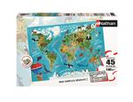 Puzzle Nathan Carte du monde des animaux 45 pièces