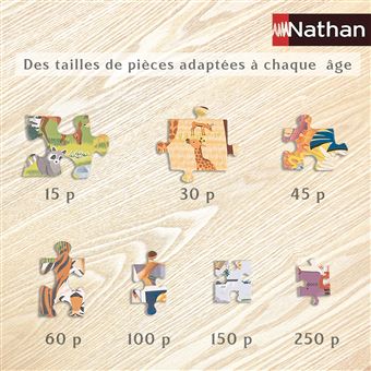 Puzzle Nathan Carte du monde des animaux 45 pièces