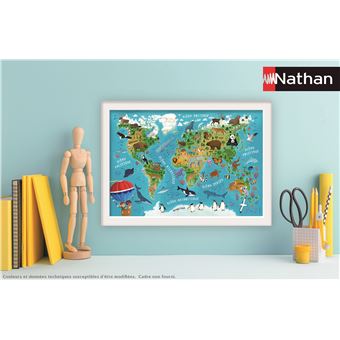 Puzzle Nathan Carte du monde des animaux 45 pièces