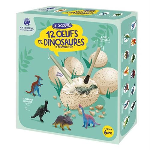 Jeu de sciences et d'expérience Coffret 12 œufs de dinosaures