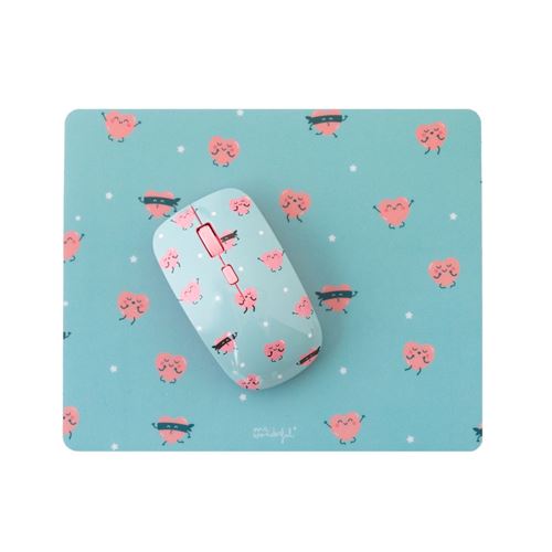 Pack Souris sans fil + Tapis de souris Mr. Wonderful Edition Cœurs