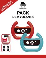 Pack de 2 Volants Rouge et bleu Geek Monkey Nintendo Switch