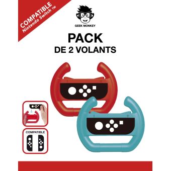 Pack de 2 Volants Rouge et bleu Geek Monkey Nintendo Switch