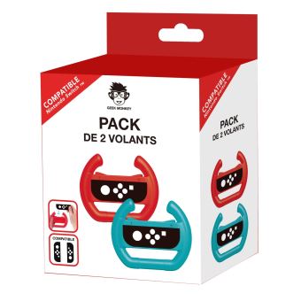 Pack de 2 Volants Rouge et bleu Geek Monkey Nintendo Switch