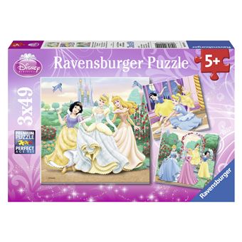 Puzzles 3 x 49 pièces Ravensburger Rêves de princesses Disney Princesses