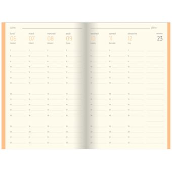 Mini Agenda Semainier COLORNOTE 2026 - Janvier à Décembre, 7,5x10,5 Cm - Couverture Souple Orange, Tranche Multicolore