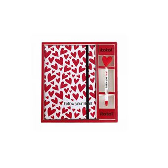 Cahier a5 stylo effaçable Itotal St Valentin follow your heart