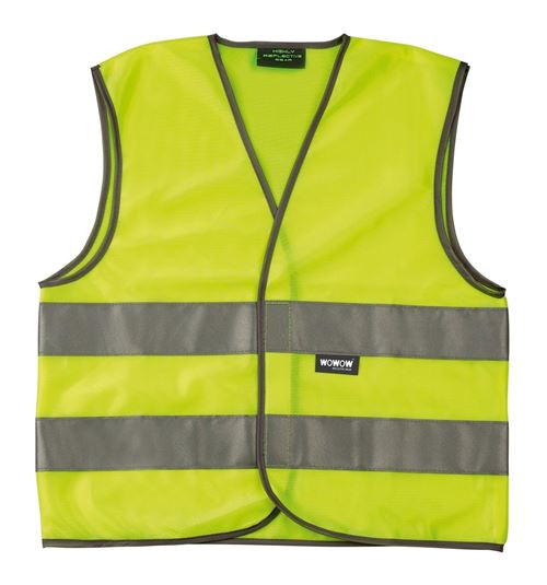 Gilet de sécurité réfléchissant Wowow pour enfant 6-12 ans Jaune et Gris
