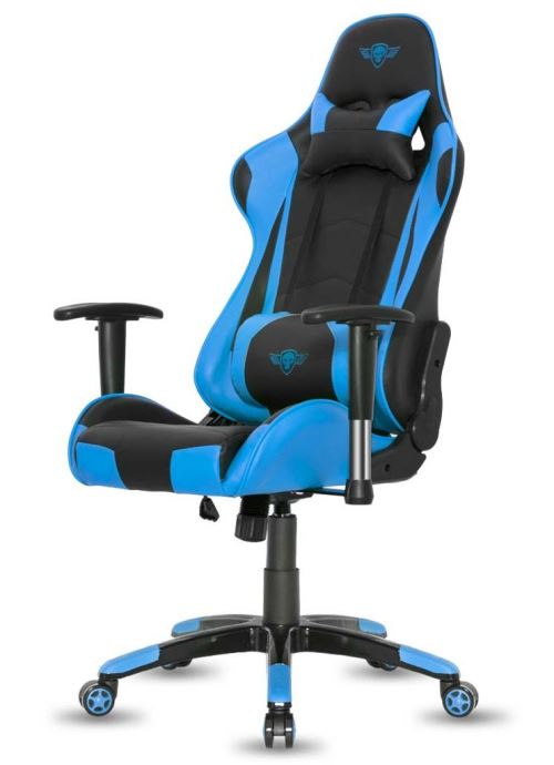 Chaise gaming ARIA Bleu et noir, idéal pour des parties de jeu qui