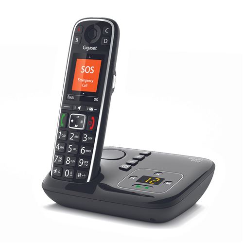 Gigaset E720A - Téléphone sans fil - système de répondeur avec ID d'appelant - ECO DECTGAP - noir