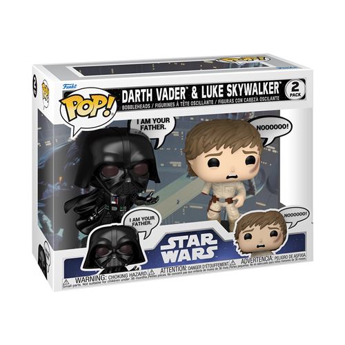 Pack de 2 figurines Funko Pop Star Wars Darth Vader and Luke Skywalker - vue 1