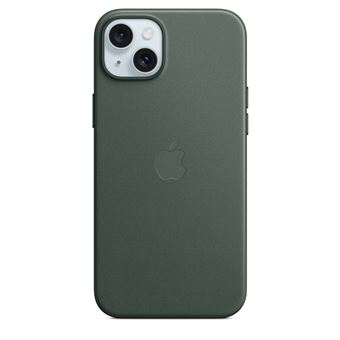 Coque en tissage fin avec MagSafe pour iPhone 15 Plus Chêne vert