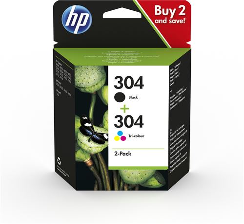 Pack de 2 Cartouches d encre HP 304 Noir et Trois Couleurs