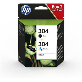 Pack de 2 cartouches jet d’encre HP 304 Noir + Couleur