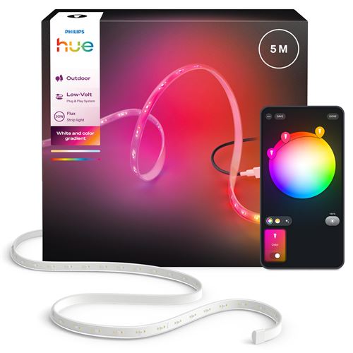 Ruban LED Extérieur Philips Hue Flux 5 m – RGB+Blanc, 3000 lm, IP67 - vue 2