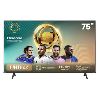 TV LED Hisense 75A6N 189 cm 4K UHD Gris foncé - 1