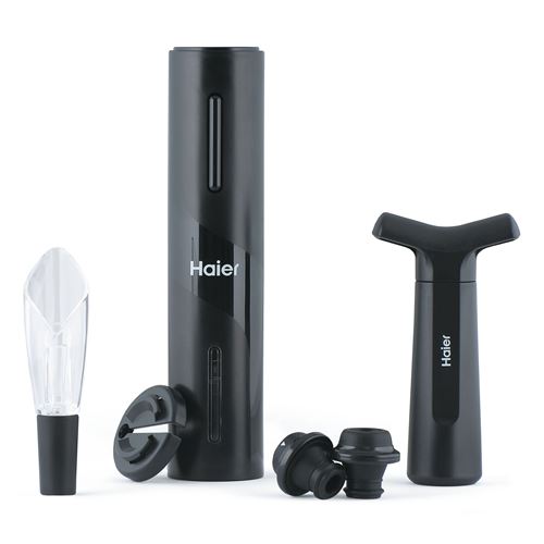 Set à vin électrique Haier HAWUKIT06 avec recharge USB Noir
